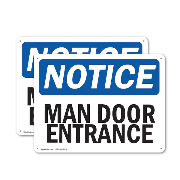 Signmission Man Door Entrance, 18 in W x Rectangle, Plastic OS-2PACK-NS-P-1218-L-14133 - main